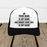Casquette Nom du travail et du passe-temps Funny personnalis<br><div class="desc">Le design personnalisé Job and Hobby Name peut être un cadeau formidable pour votre ami ou membre de votre famille,  ou vous pouvez l'utiliser vous-même pour montrer votre amour et votre passion pour votre Hobby ou votre Job.</div>