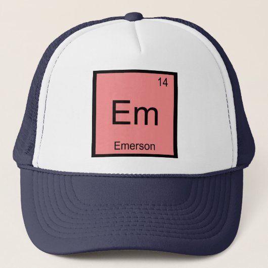 Casquette Nom Emerson Chimie Élément Tableau périodique (Devant)