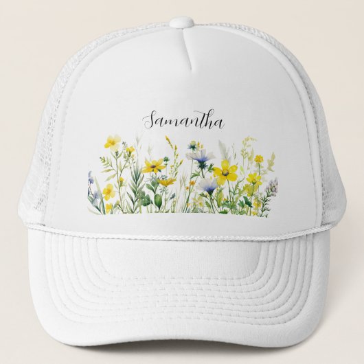 Casquette Nom floral jaune (Devant)