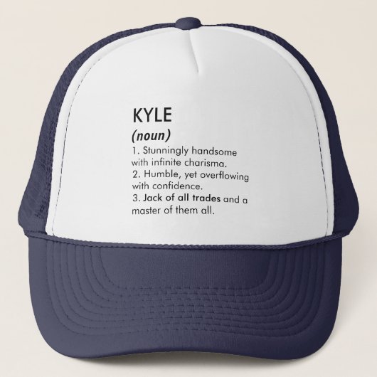 Casquette Nom Kyle, Nom modifiable, Nom personnalisé (Devant)