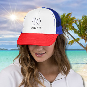 Casquette Nom noir initial élégant du lavande Moderne
