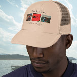 Casquette Nom personnalisé et père photo<br><div class="desc">"Casquette personnalisé de conducteur de camion père avec photo et nom personnalisés - cadeau unique de Fête des pères". Ne cherchez pas plus loin pour le cadeau parfait pour papa! Ce camionneur photo papa personnalisé est un moyen unique et sincère de montrer votre amour et votre appréciation. Customisez ce casquette...</div>