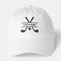 Nom personnalisé Golf Noir Blanc Rose