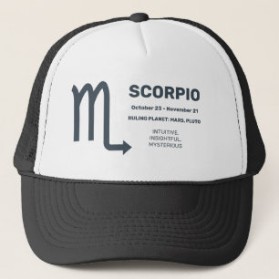Casquette Nom personnalisé / Scorpion du symbole zodiaque du