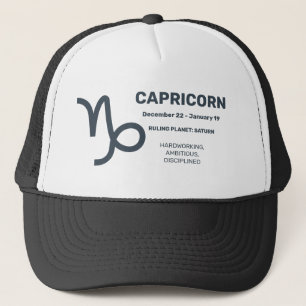 Casquette Nom personnalisé / Texte Zodiac Signal Capricorne