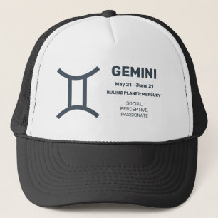 Casquette Nom personnalisé / Texte Zodiac Signal Gemini