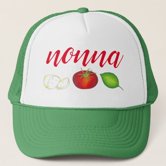 Casquette Nonna Mozzarella Tomato Basil Cuisine italienne No (Devant)