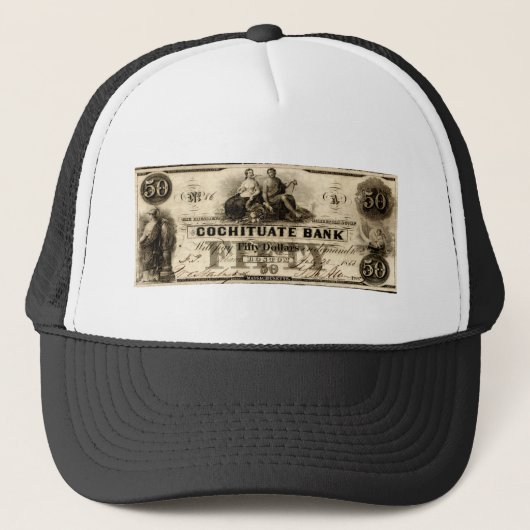 Casquette Note de 50 dollars Cochituate 1853 (Devant)