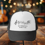 Casquette Notes musicales Bande ou chorale Enseignant Musiqu<br><div class="desc">Un casquette de professeur de musique sur mesure cool avec un personnel musical avec des notes. Commandez ce cadeau casquette personnalisé pour un musicien,  un compositeur,  un chef de groupe ou d'orchestre,  ou un directeur de choeur et customisez avec un nom ou un autre texte.</div>