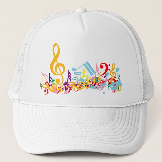 Casquette Notes musicales de jumbled colorées (Devant)