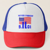 Casquette N'oubliez jamais chapeau de camionneur 9/11 (Devant)
