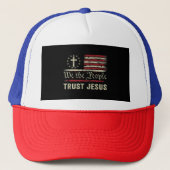 Casquette Nous Le Peuple Confiance Jésus - USA Drapeau Chris (Devant)