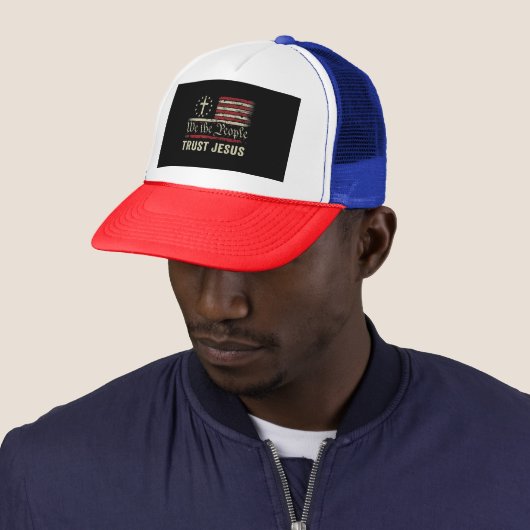 Casquette Nous Le Peuple Confiance Jésus - USA Drapeau Chris (En situation)