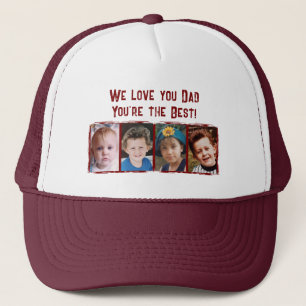 Casquette Nous t'aimons papa 4 photos marron