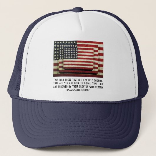 Casquette "Nous tenons ces vérités..." Constitution et drape (Devant)