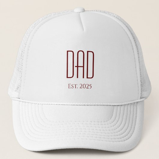Casquette Nouveau papa Fête des pères simple typographie rou (Devant)
