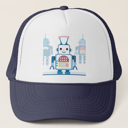 Casquette Nouveautés bleues fraîches de cadeaux de robot (Devant)