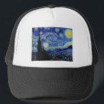 Casquette Nuit étoilée par Vincent Van Gogh<br><div class="desc">Nuit étoilée par Vincent Van Gogh peinture chef-d'oeuvre art beau impressionnisme peinture couleur vive belle qualité paysage art post décoration</div>
