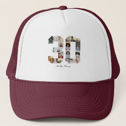 Casquette Numéro 30 Collage photo (Devant)