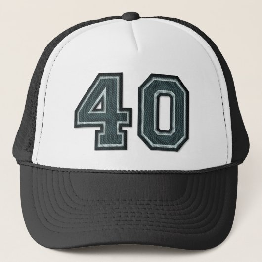 Casquette Numéro Turquoise brûlé "40" (Devant)