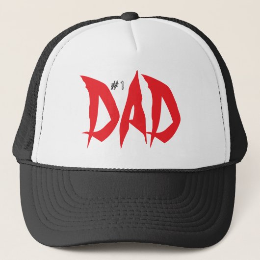 Casquette Numéro Un Papa Cool Rouge Et Noir (Devant)