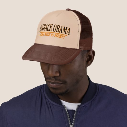 Casquette Obama - changez est ici ! (En situation)