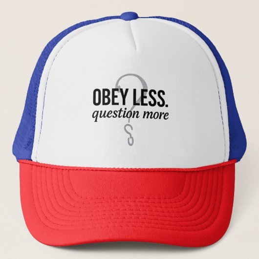 Casquette Obéis Moins. Question Plus - Conception de devis r (Devant)