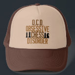 Casquette Obsédée par les échecs<br><div class="desc">Un cadeau d'échecs amusant pour un accro aux échecs. Un petit humour d'échecs. J'ai l'OCD, le trouble obsessionnel des échecs.</div>