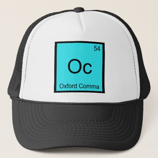 Casquette Oc - Oxford Comma Grammar Chemistry Symbol (Devant)