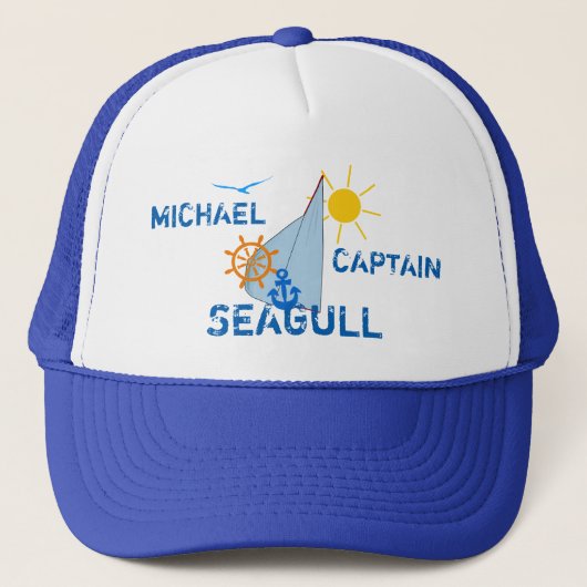 Casquette Ocean Sea Boating Sail foncé personnalisable (Devant)