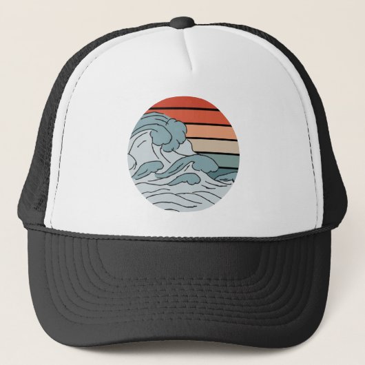 Casquette Ocean Waves Esthétique Avec Plage Waves Esthétique (Devant)