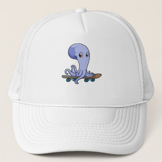 Casquette Octopus comme patineur avec skateboard (Devant)