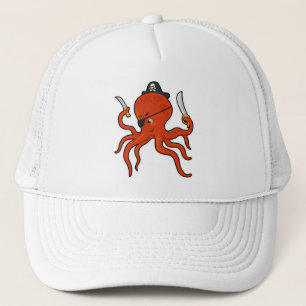 Casquette Octopus comme Pirate avec épée et couteau