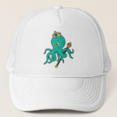 Casquette Octopus comme roi avec Trident (Devant)