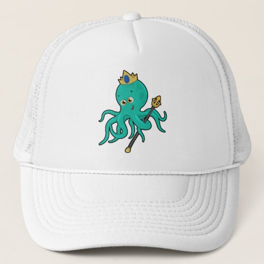 Casquette Octopus comme roi avec Trident (Devant)