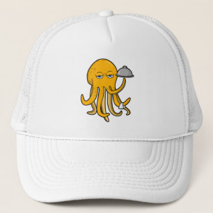 Casquette Octopus comme serveur avec serviette