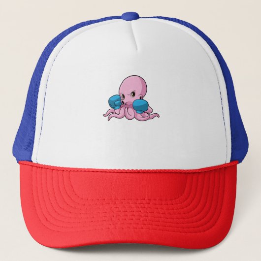 Casquette Octopus en boîte avec gants de boxe (Devant)