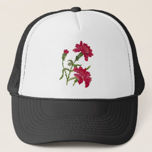 Casquette Oeillets rouges brodés par Faux