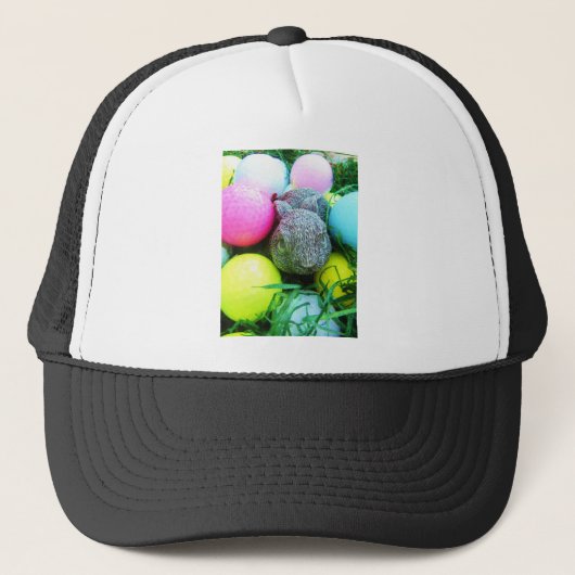 Casquette Oeufs de Pâques, Lapin, Ballons de golf (Devant)