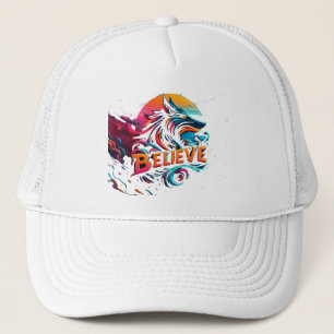 Casquette Œuvre d'art numérique vibrante représentant un lou