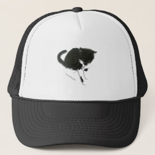 Casquette Oeuvre de chat noir et blanc