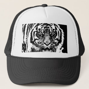 Casquette OEuvre oculaire noir blanc Sumatra Bornéo Tiger