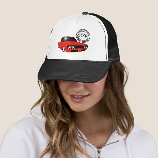 Casquette OG LUV Freak Design flammé en rouge (En situation)