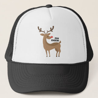 Casquette Oh conception drôle flairée rouge de renne de
