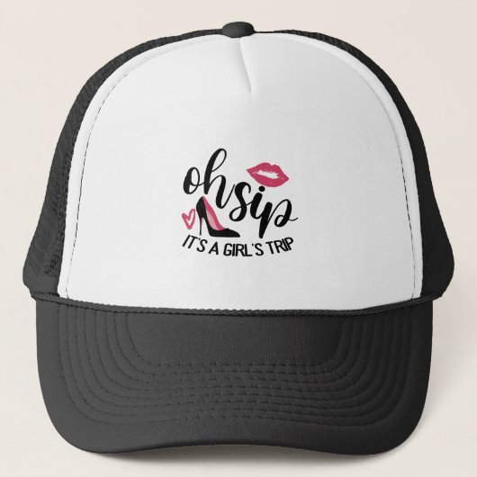 Casquette Oh Sip C'est un voyage pour une fille (Devant)