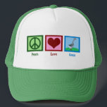 Casquette Oie de paix<br><div class="desc">Un joli cadeau d'oies avec un signe de paix,  un coeur et une oie.</div>