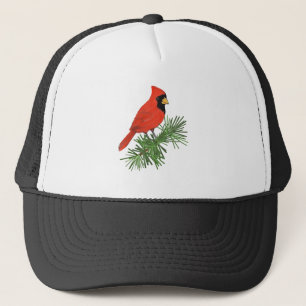 Casquette Oiseau cardinal rouge sur pin