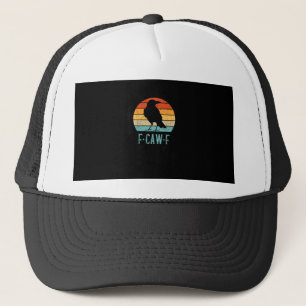 Casquette Oiseau corbeau F-Caw-F Rétro Coucher de soleil Vin