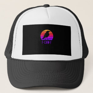 Casquette Oiseau corbeau F-Caw-F Rétro Coucher de soleil Vin