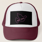 Casquette Oiseau rose vole avec Ajouter son propre Texte-Cap (Devant)
